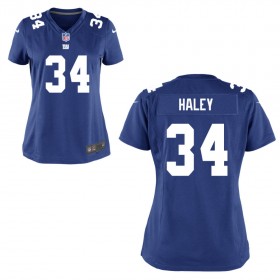 Women's New York Giants Nike Royal Blue Game Jersey HALEY#34