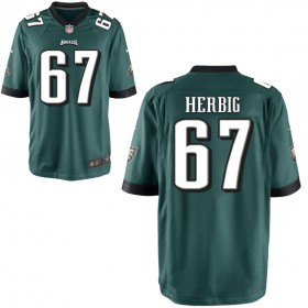 Youth Philadelphia Eagles Nike Midnight Green Game Jersey HERBIG#67