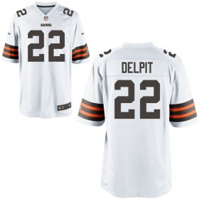 Nike Men's Cleveland Browns Game White Jersey DELPIT#22