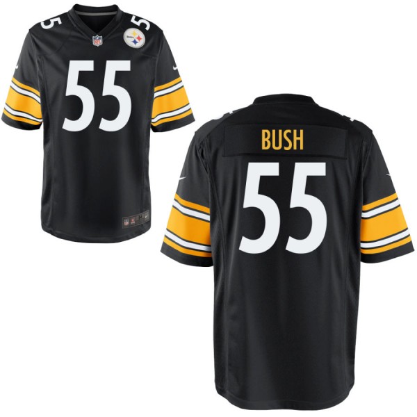 Men's Pittsburgh Steelers Nike Black Game Jersey BUSH#55