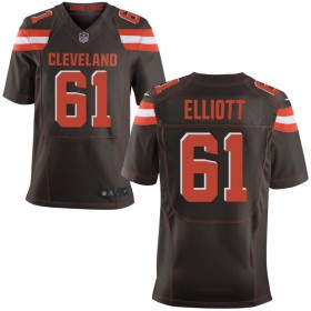 Men's Cleveland Browns Nike Brown Elite Jersey ELLIOTT#61