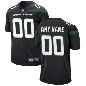 Men's New York Jets Nike Stealth Black Alternate Custom Game Jersey